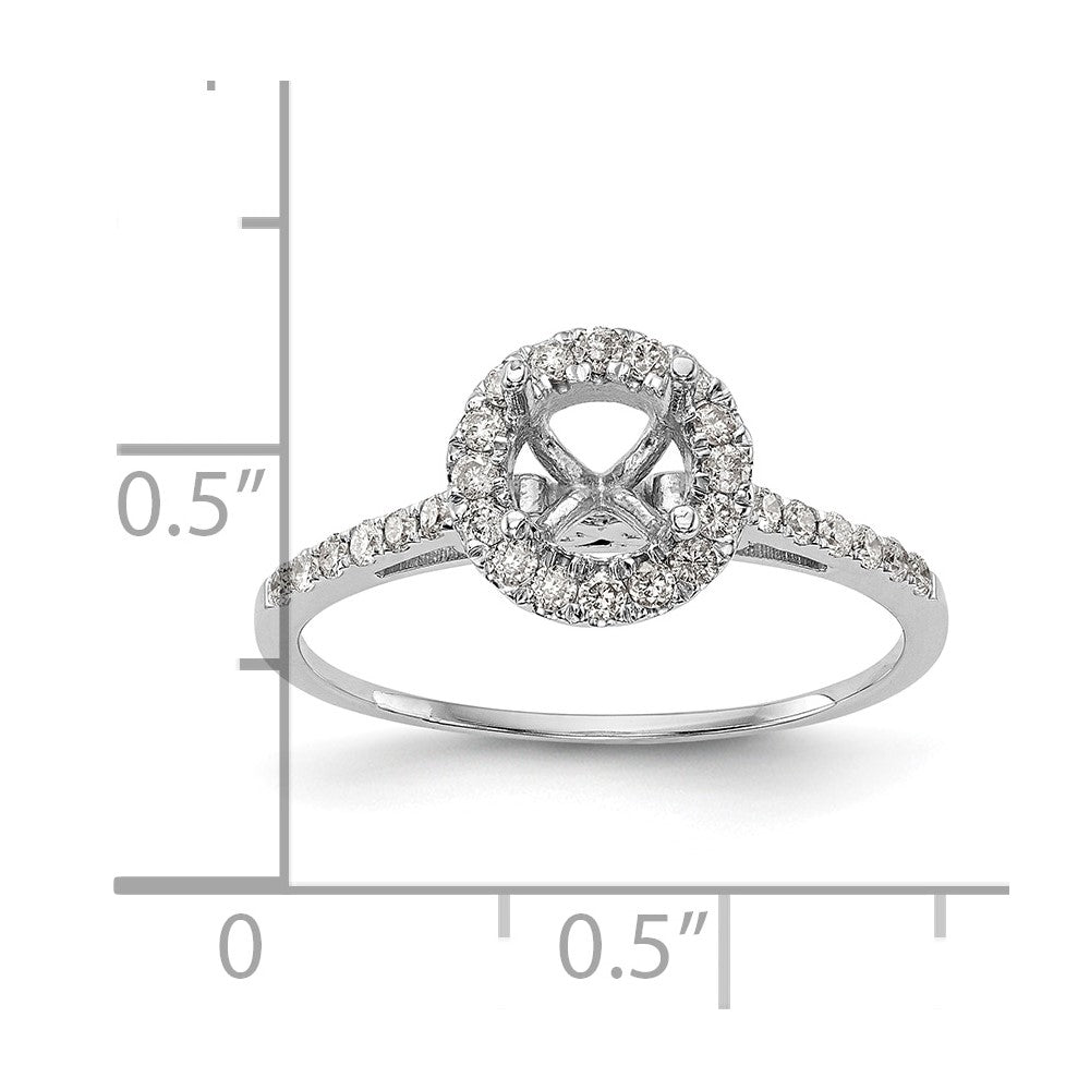 14kw 1/4ct Lab Grown Dia VS/SI+ G+ 1ct Round Center Semi Halo Eng Ring