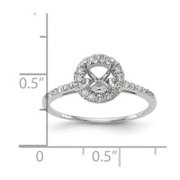14kw 1/4ct Lab Grown Dia VS/SI+ G+ 1ct Round Center Semi Halo Eng Ring