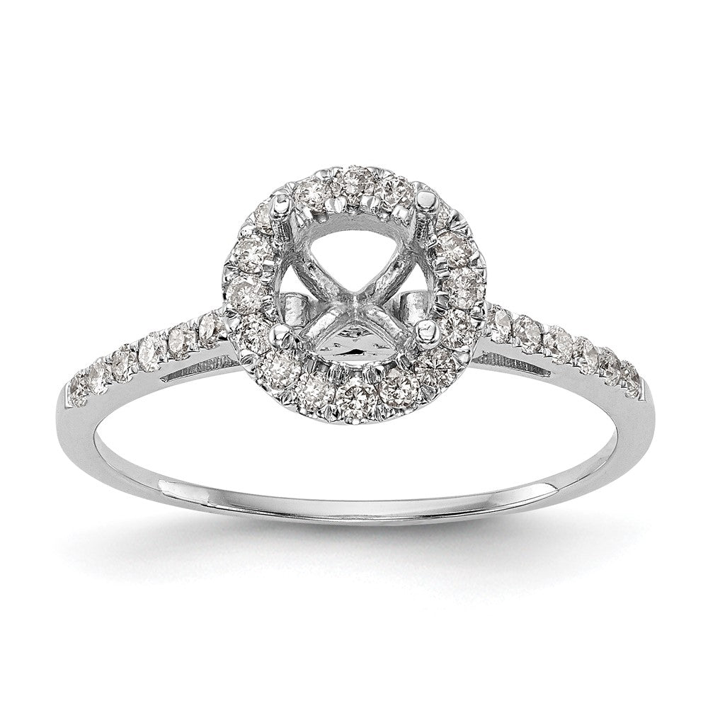 14kw 1/4ct Lab Grown Dia VS/SI+ G+ 1ct Round Center Semi Halo Eng Ring