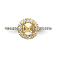 14k 1/4ct Lab Grown Dia VS/SI+ G+ 1ct Round Center Semi Halo Eng Ring
