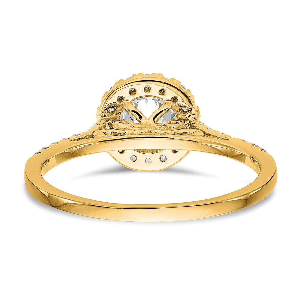 14k 1/4ct Lab Grown Dia VS/SI+ G+ 1ct Round Center Semi Halo Eng Ring