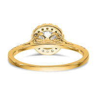 14k 1/4ct Lab Grown Dia VS/SI+ G+ 1ct Round Center Semi Halo Eng Ring