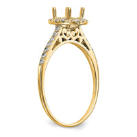 14k 1/4ct Lab Grown Dia VS/SI+ G+ 1ct Round Center Semi Halo Eng Ring