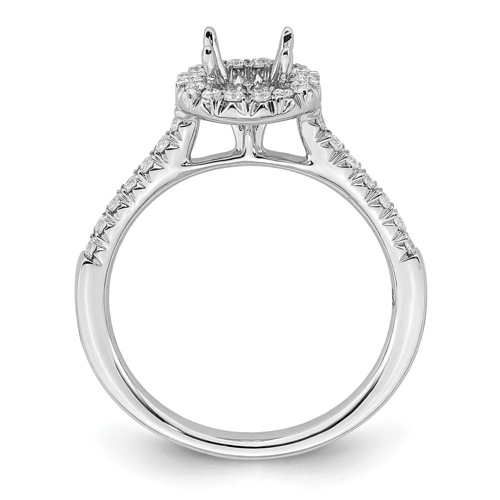 14k White Gold 3/4 ct Lab Grown Dia VS/SI+ G+ Comp Size 8 Halo Eng Ring