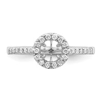 14k White Gold 3/4 ct Lab Grown Dia VS/SI+ G+ Comp Size 7 Halo Eng Ring