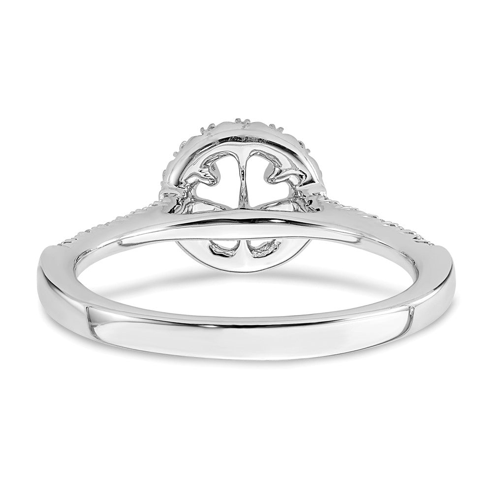 14k White Gold 3/4 ct Lab Grown Dia VS/SI+ G+ Comp Size 8 Halo Eng Ring