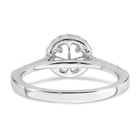 14k White Gold 3/4 ct Lab Grown Dia VS/SI+ G+ Comp Size 8 Halo Eng Ring
