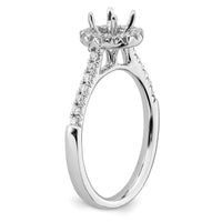 14k White Gold 3/4 ct Lab Grown Dia VS/SI+ G+ Comp Size 7 Halo Eng Ring