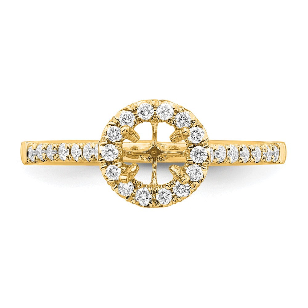 14k 3/4 ct Lab Grown Diamond VS/SI+ G+ Round Comp Size 8 Halo Eng Ring