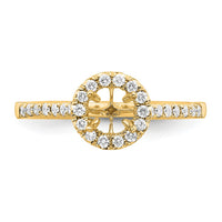 14k 3/4 ct Lab Grown Diamond VS/SI+ G+ Round Comp Size 9 Halo Eng Ring