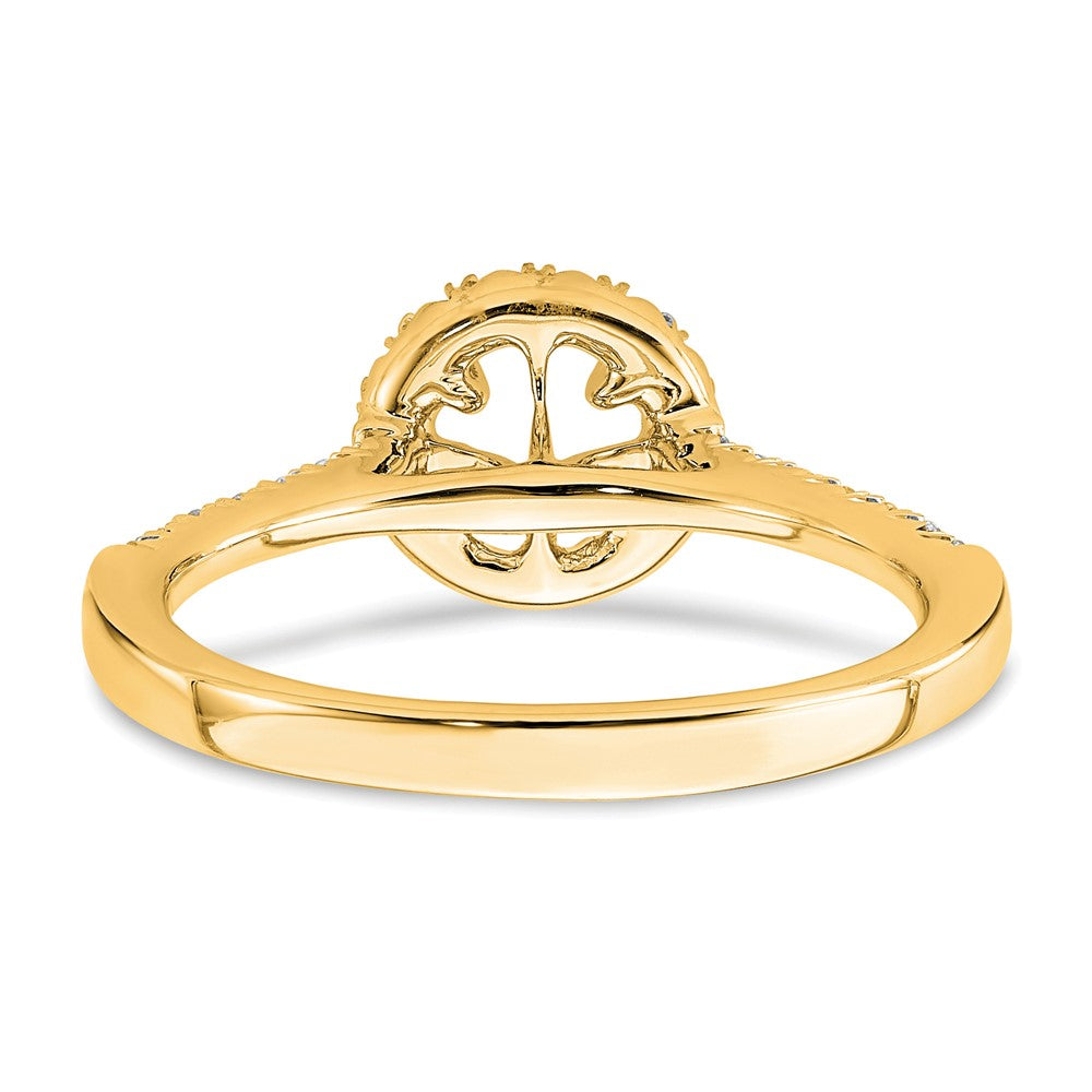 14k 3/4 ct Lab Grown Diamond VS/SI+ G+ Round Comp Size 8 Halo Eng Ring