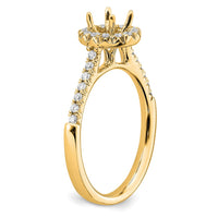 14k 3/4 ct Lab Grown Diamond VS/SI+ G+ Round Comp Size 8 Halo Eng Ring