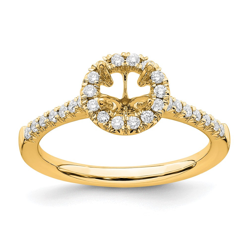 14k 3/4 ct Lab Grown Diamond VS/SI+ G+ Round Comp Size 8 Halo Eng Ring