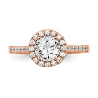 14k Rose Gold 1/3ct Lab Grown Dia VS/SI+ G+ 1ct Center Semi Eng Ring