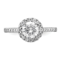 14k White Gold 1/3ct Lab Grown Dia VS/SI+ G+ 1ct Center Semi Eng Ring