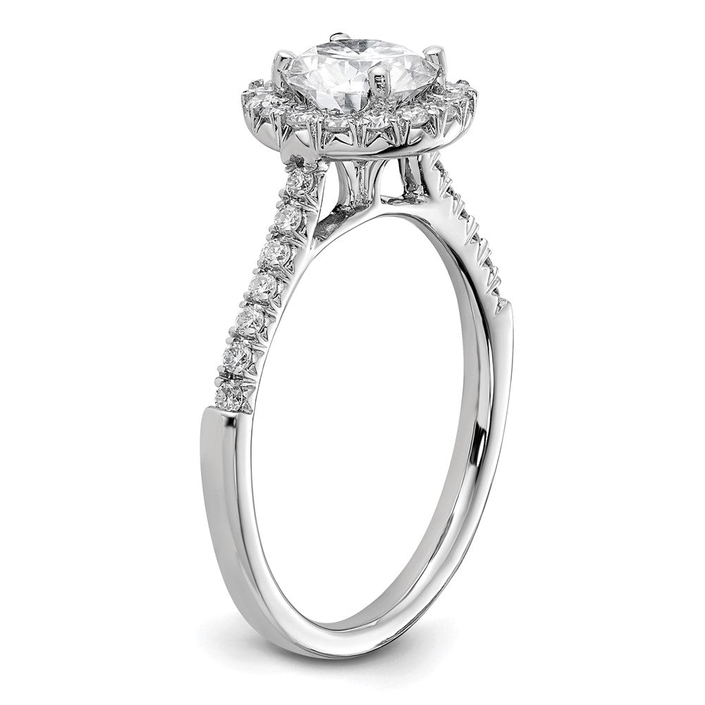 14k White Gold 1/3ct Lab Grown Dia VS/SI+ G+ 1ct Center Semi Eng Ring