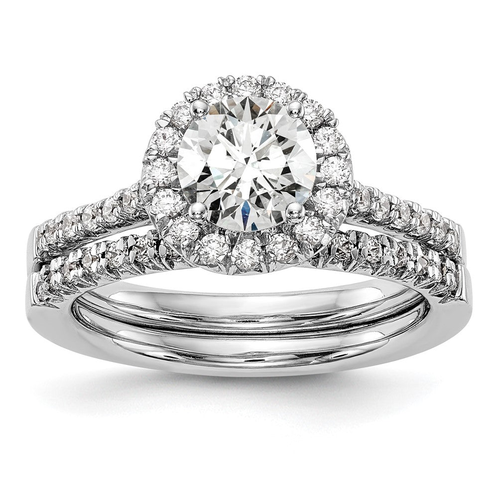 14k White Gold 1/3ct Lab Grown Dia VS/SI+ G+ 1ct Center Semi Eng Ring