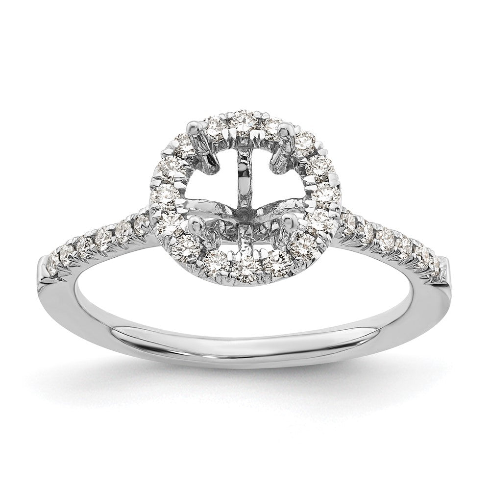 14k White Gold 1/3ct Lab Grown Dia VS/SI+ G+ 1ct Center Semi Eng Ring