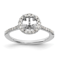 14k White Gold 1/3ct Lab Grown Dia VS/SI+ G+ 1ct Center Semi Eng Ring