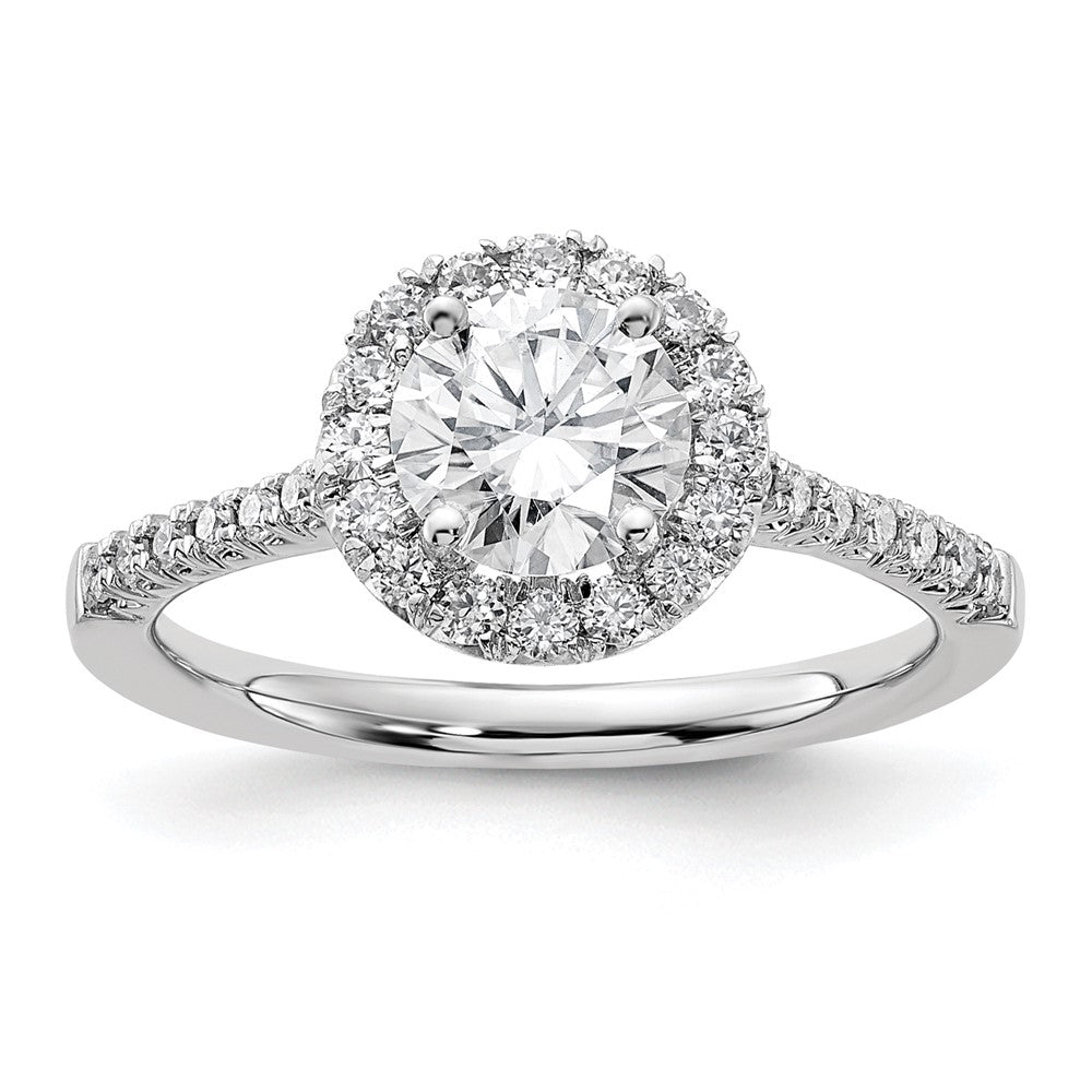 14k White Gold 1/3ct Lab Grown Dia VS/SI+ G+ 1ct Center Semi Eng Ring