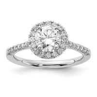 14k White Gold 1/3ct Lab Grown Dia VS/SI+ G+ 1ct Center Semi Eng Ring