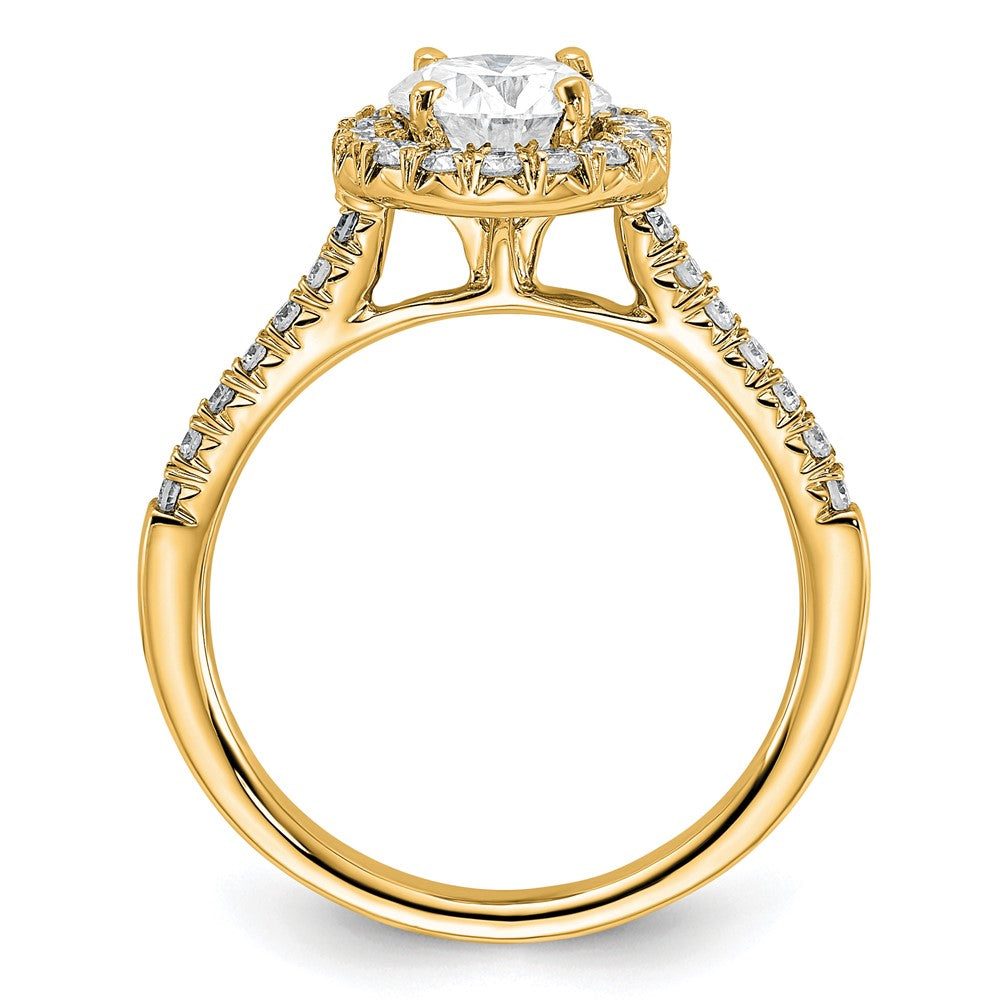 14k 1/3ct Lab Grown Diamond VS/SI+ G+ 1ct Center Round Semi Eng Ring