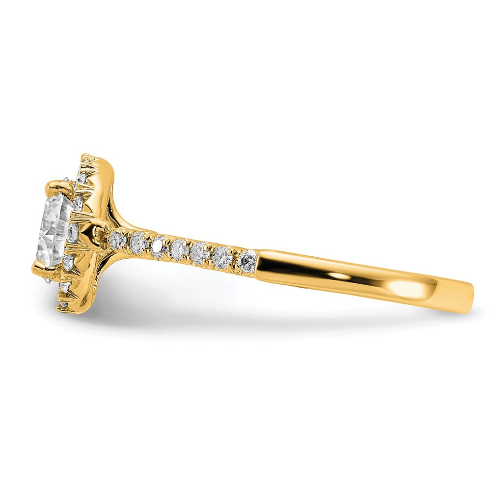 14k 1/3ct Lab Grown Diamond VS/SI+ G+ 1ct Center Round Semi Eng Ring
