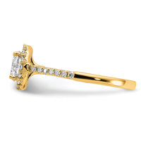 14k 1/3ct Lab Grown Diamond VS/SI+ G+ 1ct Center Round Semi Eng Ring