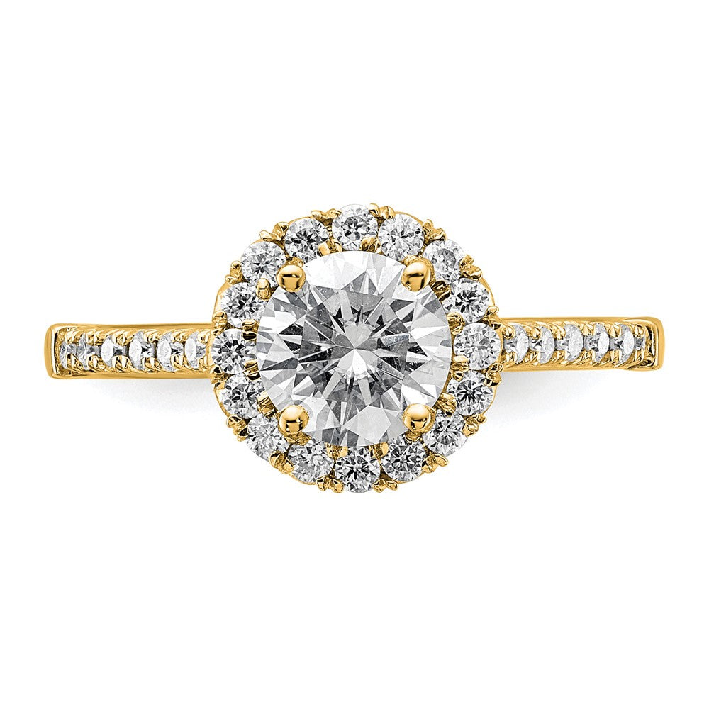 14k 1/3ct Lab Grown Diamond VS/SI+ G+ 1ct Center Round Semi Eng Ring
