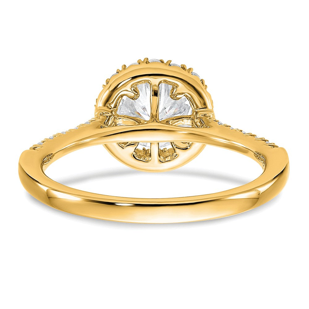 14k 1/3ct Lab Grown Diamond VS/SI+ G+ 1ct Center Round Semi Eng Ring