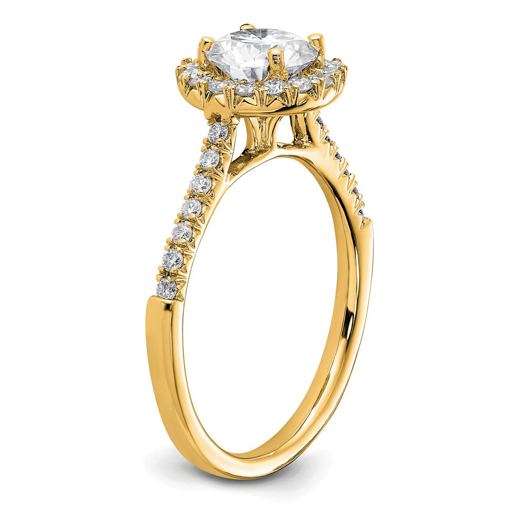 14k 1/3ct Lab Grown Diamond VS/SI+ G+ 1ct Center Round Semi Eng Ring