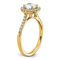 14k 1/3ct Lab Grown Diamond VS/SI+ G+ 1ct Center Round Semi Eng Ring