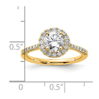 14k 1/3ct Lab Grown Diamond VS/SI+ G+ 1ct Center Round Semi Eng Ring