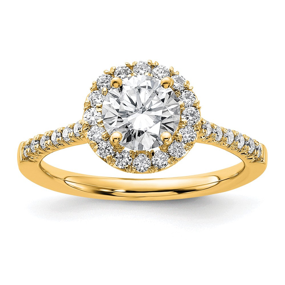 14k 1/3ct Lab Grown Diamond VS/SI+ G+ 1ct Center Round Semi Eng Ring