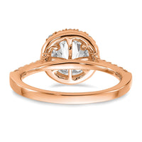 14k Rose Gold 1/2ct Lab Grown Dia VS/SI+ G+ 1 1/2ct Center Semi Eng Ring