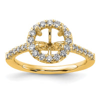 14k 1/2ct Lab Grown Diamond VS/SI+ G+ 1 1/2ct Center Round Semi Eng Ring