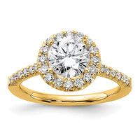 14k 1/2ct Lab Grown Diamond VS/SI+ G+ 1 1/2ct Center Round Semi Eng Ring