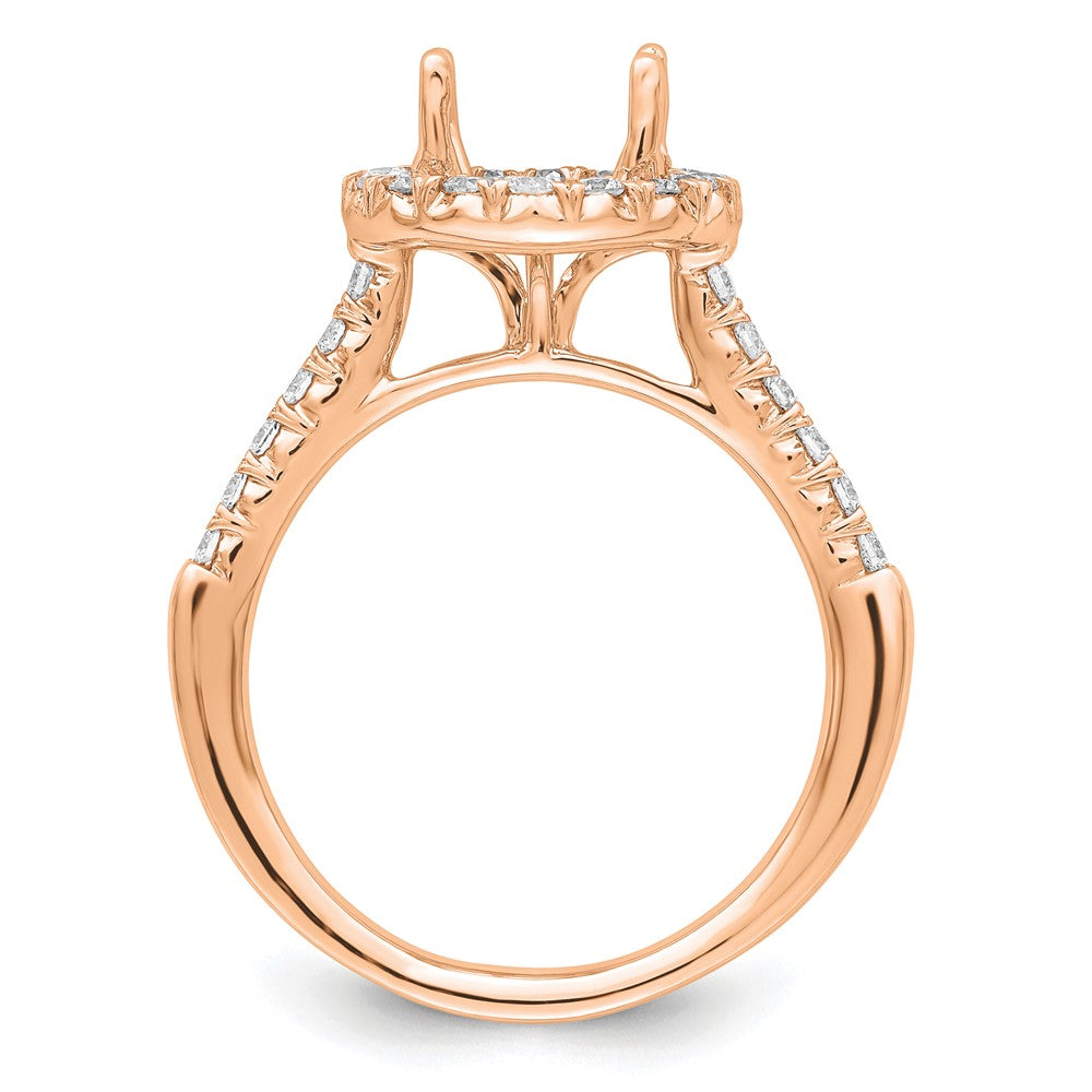 14k Rose Gold 1/2ct Lab Grown Diamond VS/SI+ G+ 2ct Center Semi Eng Ring