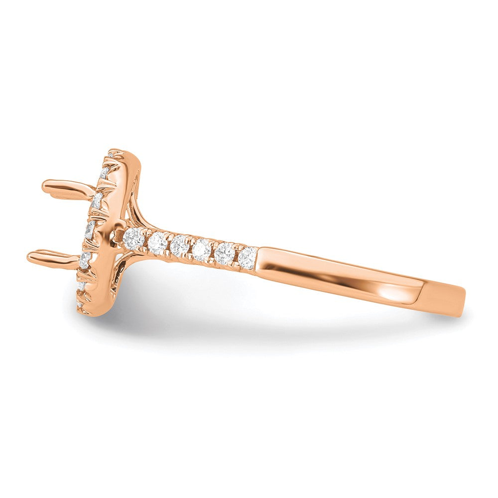 14k Rose Gold 1/2ct Lab Grown Diamond VS/SI+ G+ 2ct Center Semi Eng Ring
