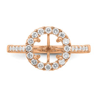 14k Rose Gold 1/2ct Lab Grown Diamond VS/SI+ G+ 2ct Center Semi Eng Ring