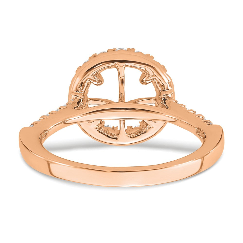 14k Rose Gold 1/2ct Lab Grown Diamond VS/SI+ G+ 2ct Center Semi Eng Ring