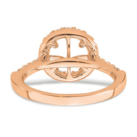 14k Rose Gold 1/2ct Lab Grown Diamond VS/SI+ G+ 2ct Center Semi Eng Ring