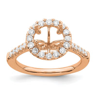 14k Rose Gold 1/2ct Lab Grown Diamond VS/SI+ G+ 2ct Center Semi Eng Ring