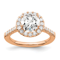 14k Rose Gold 1/2ct Lab Grown Diamond VS/SI+ G+ 2ct Center Semi Eng Ring
