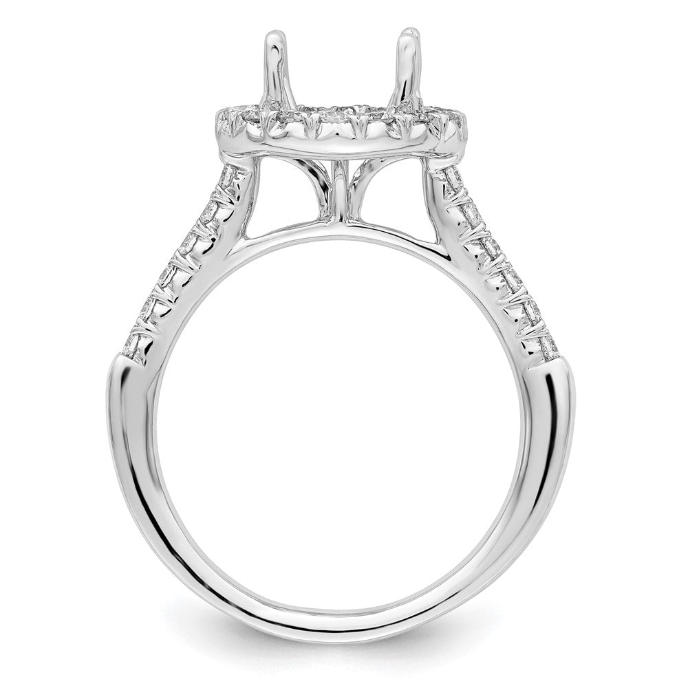 14k White Gold 1/2ct Lab Grown Diamond VS/SI+ G+ 2ct Center Semi Eng Ring