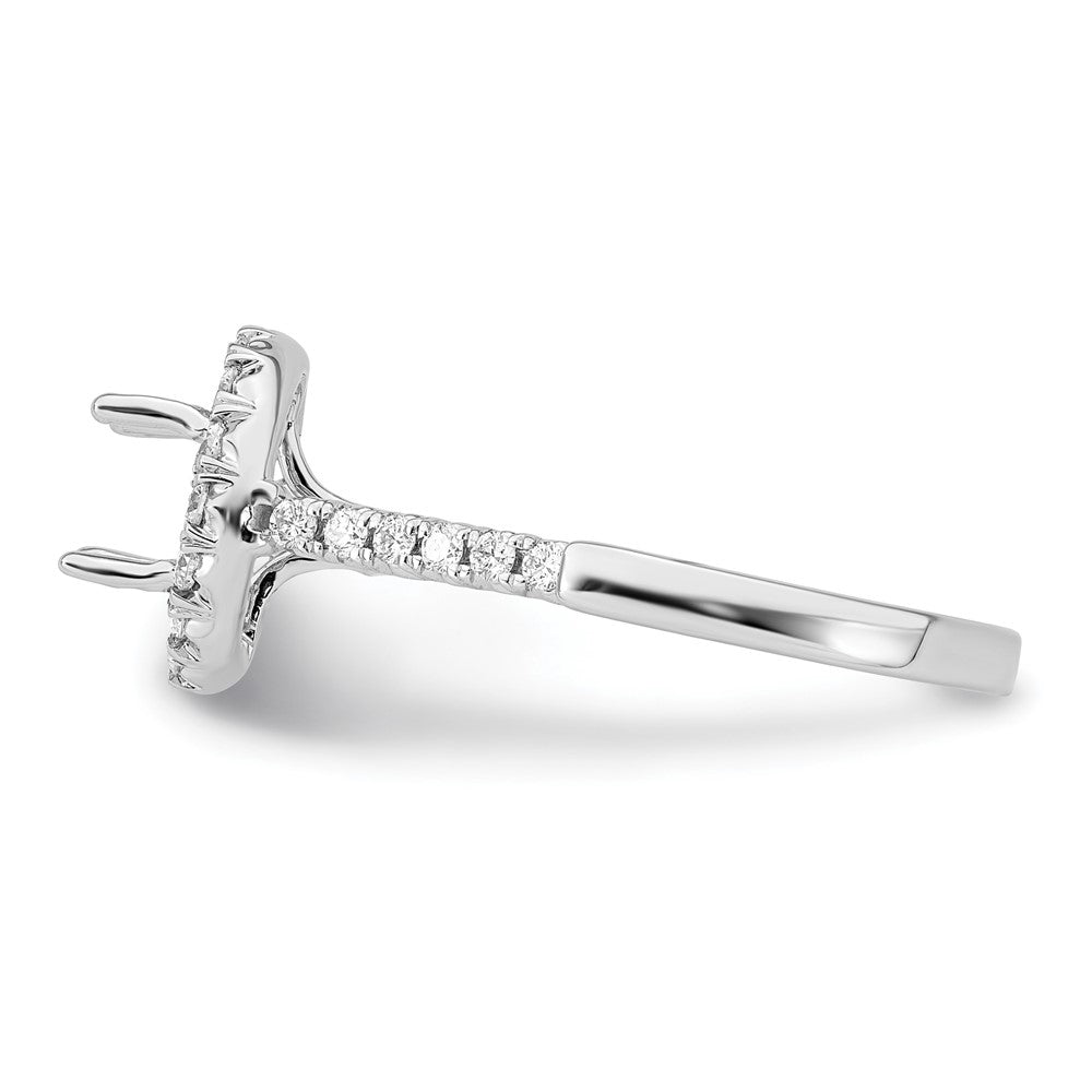 14k White Gold 1/2ct Lab Grown Diamond VS/SI+ G+ 2ct Center Semi Eng Ring