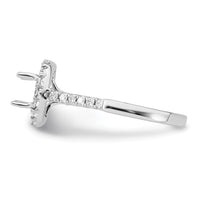 14k White Gold 1/2ct Lab Grown Diamond VS/SI+ G+ 2ct Center Semi Eng Ring