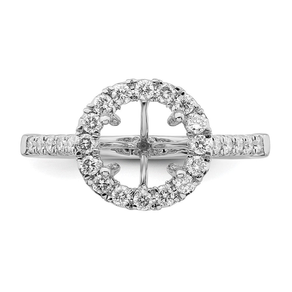 14k White Gold 1/2ct Lab Grown Diamond VS/SI+ G+ 2ct Center Semi Eng Ring
