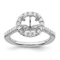 14k White Gold 1/2ct Lab Grown Diamond VS/SI+ G+ 2ct Center Semi Eng Ring