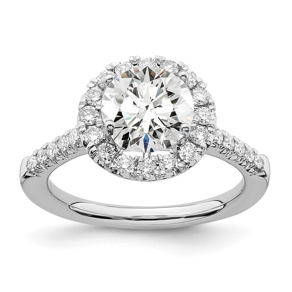 14k White Gold 1/2ct Lab Grown Diamond VS/SI+ G+ 2ct Center Semi Eng Ring